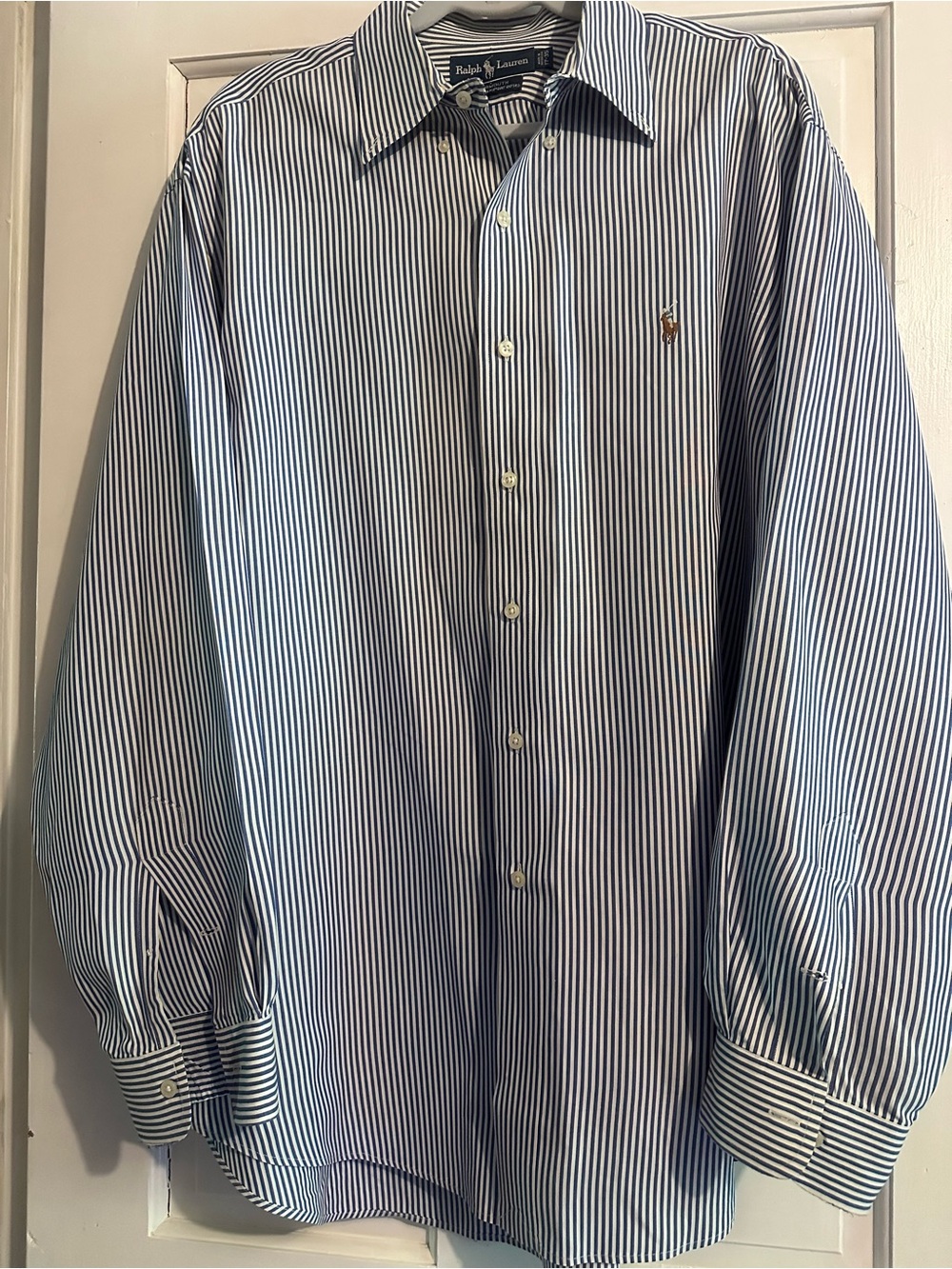 Ralph Lauren Yarmouth Men’s Blue 17-35 Long Sleeve Button Down 100% CottonShirt